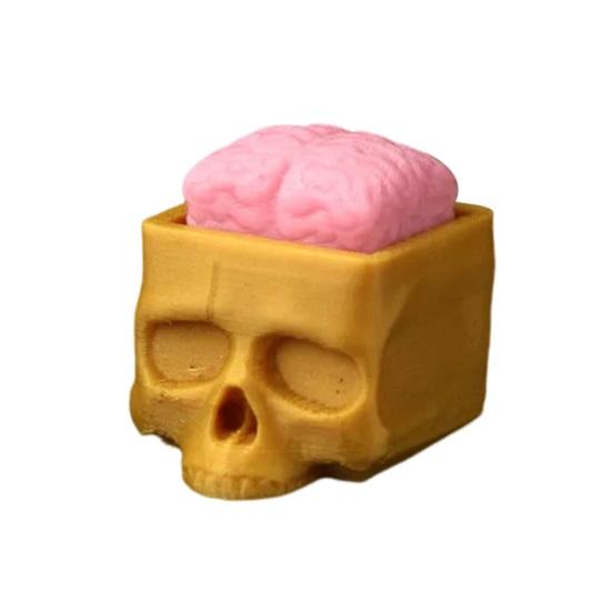 1/5Pcs Halloween Cube Head Figurine Spooky Mini Skull Pumpkin Zombie Black Cat Head Resin Statue Toy Home Office Desktop Decoration Ornament