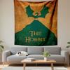 The Hobbit Vintage Tapestry Wall Hanging, Retro Fantasy Movie Art, Middle Earth Wall Decor for Bedroom Dorm