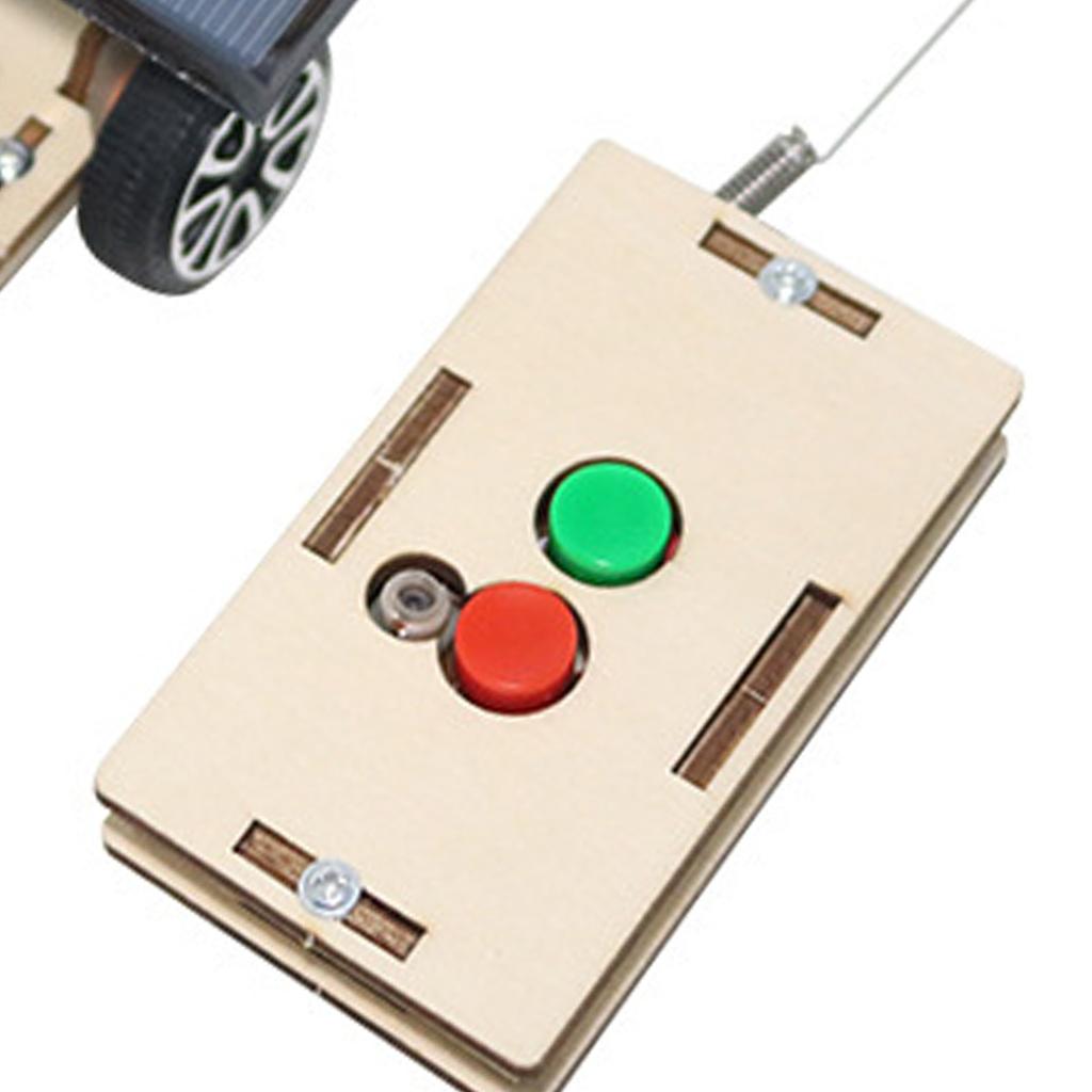 Solar Wireless Remote Control Car Model DIY Wooden Kid Electric Motor Building Project for