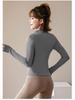 Women's Quick-Dry Zip-Up Sports Jacket with Stand Collar and Long Sleeves for Running and Yoga