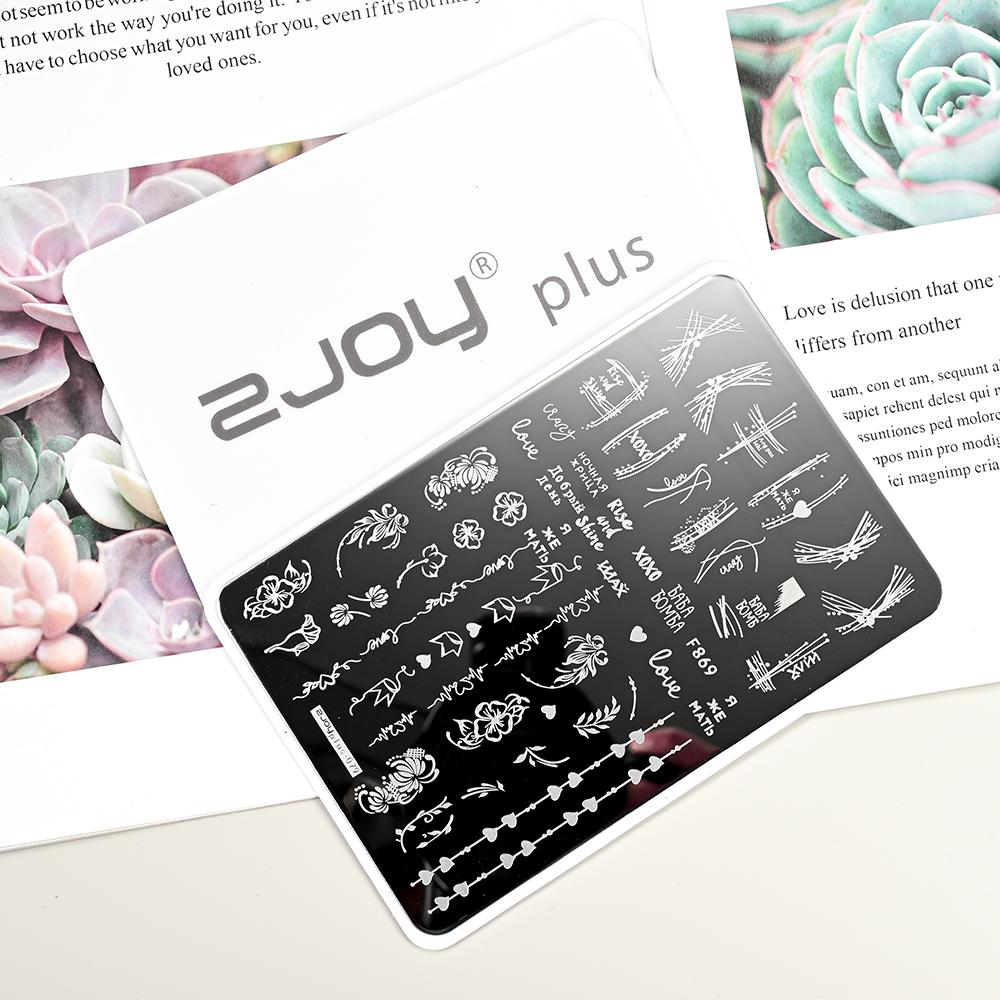 Destičky na ražení nehtů Zimní linky svetru s pruhovaným vzorem Šablony na nehty DIY geometrický kostkovaný design nehtová deska Obrázek Decoratio