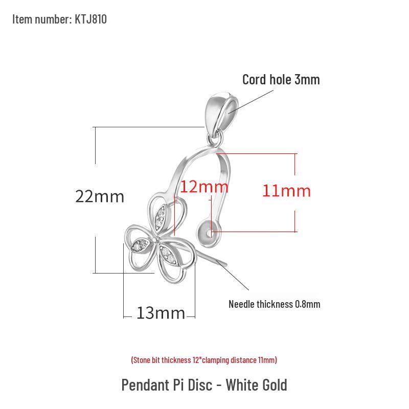 

925 Sterling Silver Jadeite Jade Peace Buckle Pendant Clasp for DIY Jewelry 12mm Thickness, 11mm Gap платиновий