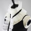 Fashion White Mesh Detachable Fake Collar Ruffle Tulle Shrug Scarf Decorative Collar Shoulder Wrap Stage Party Ornaments