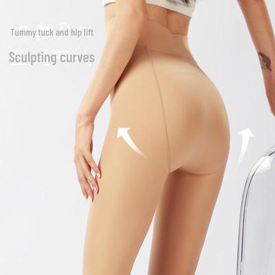 High-Waist Slimming & Lifting Leggings for Women - 200g Sanded, Water-Light Muscle Pantyhose for Autumn/Winter