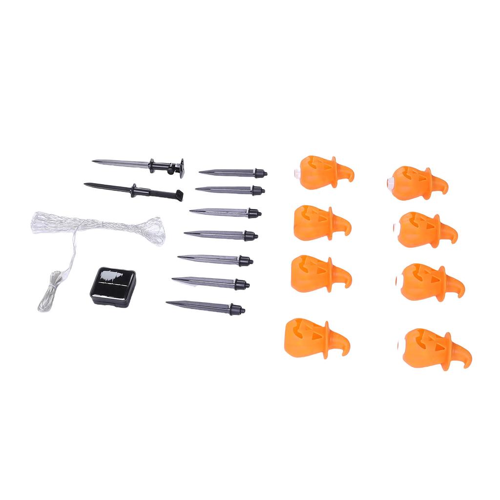 8Pcs Solar Pumpkin Ground Inserted Light IP65 Water Proof Pumpkin Solar Light Stake for Sidewalks Gardens Fences
