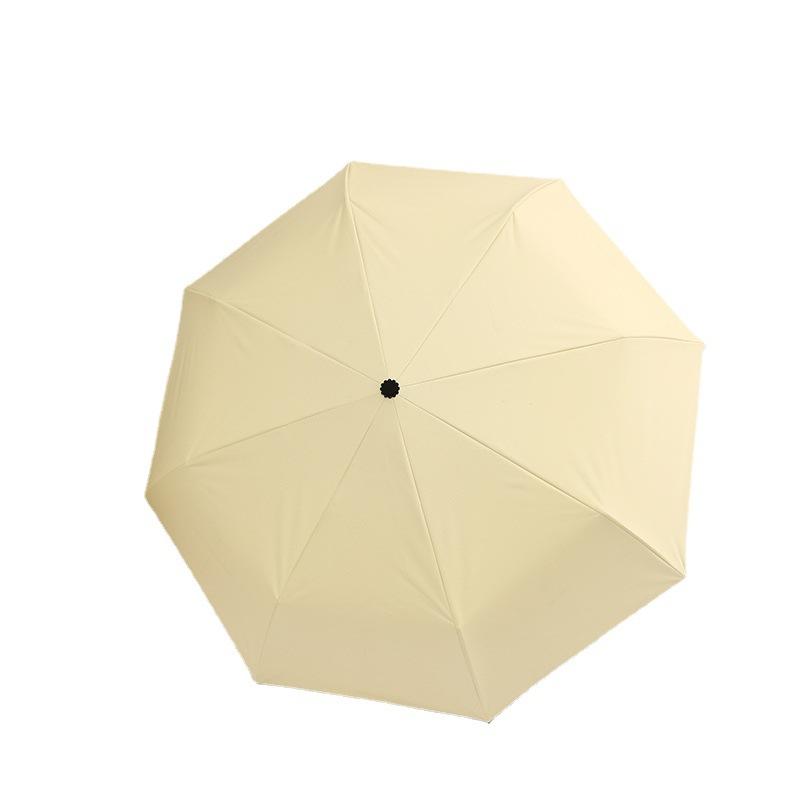 8-Bone three-fold umbrella, anti-wood handle, hand-opened rainproof and UV-proof dual-purpose umbrella