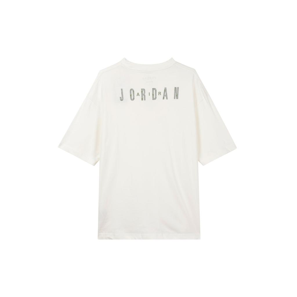 Jordan Rok Draka CNY Série Písmenkový Logo Potisk Kulatý Výstřih Vintage Krátký Rukáv Pánské Topy Plachetně Bílá FZ6446-133
