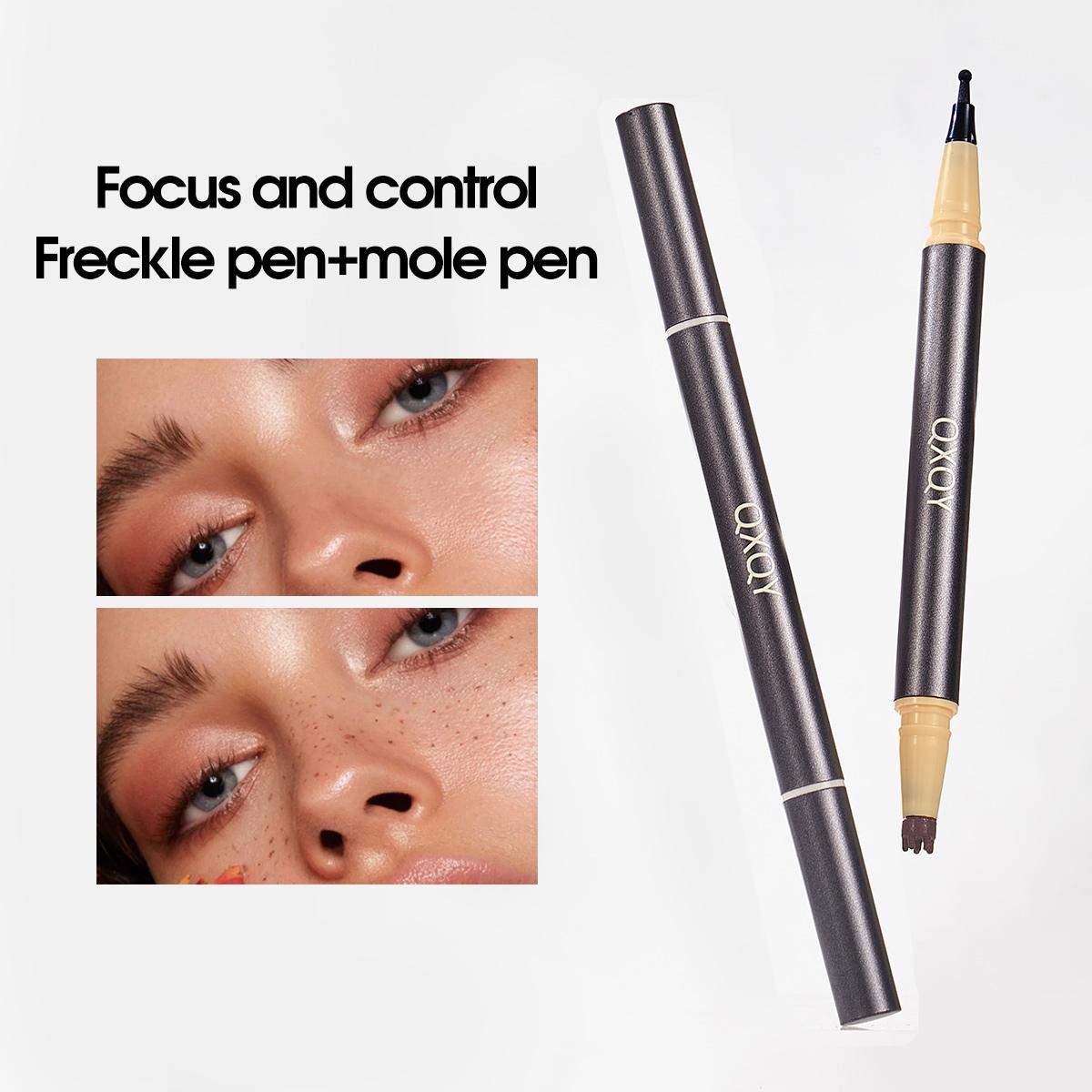 

QXQY Double-Head Freckle & Beauty-Spot Pen 24h Skin-Tint Waterproof Natural Cute Sun-Kissed Finish