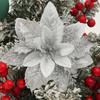 Mehrfarbige Glitzer-Weihnachtsstern-Kunstblumen für Baumdekoration und Festtags-Kränze