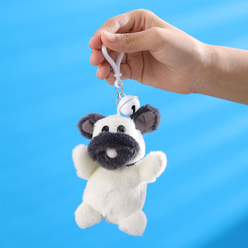 Capybara Blowing Bubbles: Plush Toy Keychain with Wagging Tail