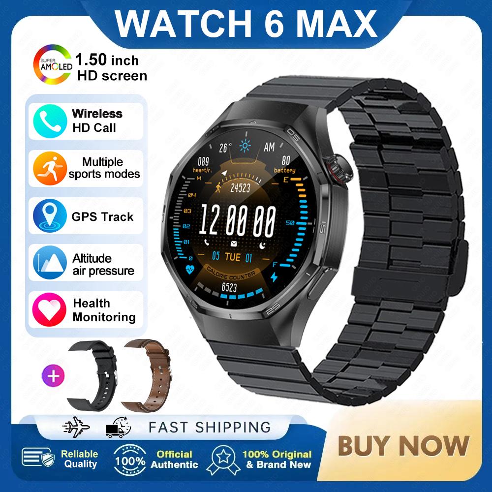 2026 New Watch 6 MAX Smart Watch GPS Track Altitude Pressure Heart Rate Blood Oxygen IP67 Waterproof BT Call Outdoor Smart Watch