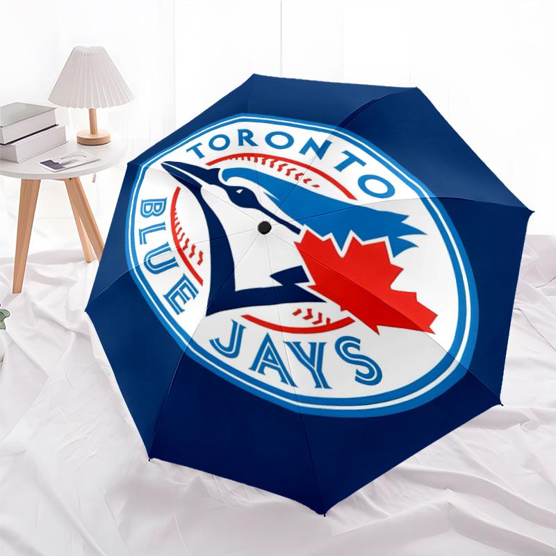 1pc Toronto Blue Jays Umbrella, Sun Protection, And UV Shielding. It Has Eight Sturdy Ribs for Outdoor Use And Perfect As a Holiday Gift