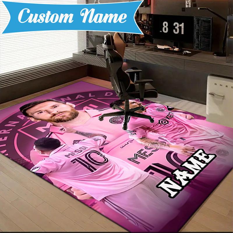 Custom Name Argentina's Victory Celebration Rug for Living Room, Game Rooms, Office, Bedroom, Floor Mat Playful Design, fan gifts Christmas decor