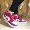Jordan Air Jordan 1 Mid top Basketball Shoes White Purple Unisex 555112-661