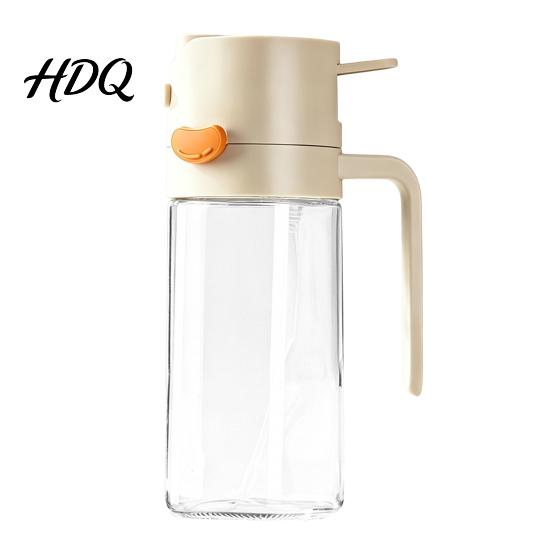 Food Storage Container Oil Spray Bottle Dispenser 2-in-1 Glass Material Kitchen Cooking бежевый