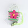 Mini handbag sweet three-dimensional flower plastic woven basket 100-day banquet bridesmaid gift basket