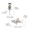 Skeleton Figurines Resin Skeleton and Shark Statue Halloween Ornament Gothic Desktop Statue for Table Nightstands Bookshelves