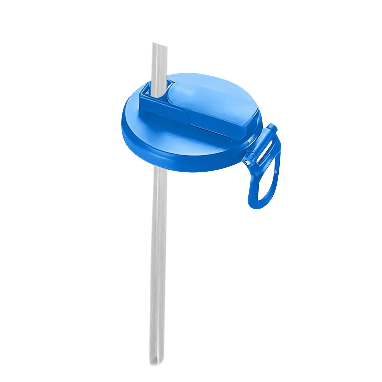 

Крышка для банки с газировкой с силиконовой трубочкой, многоразовая, подходит для консервированных напитков One Size синий