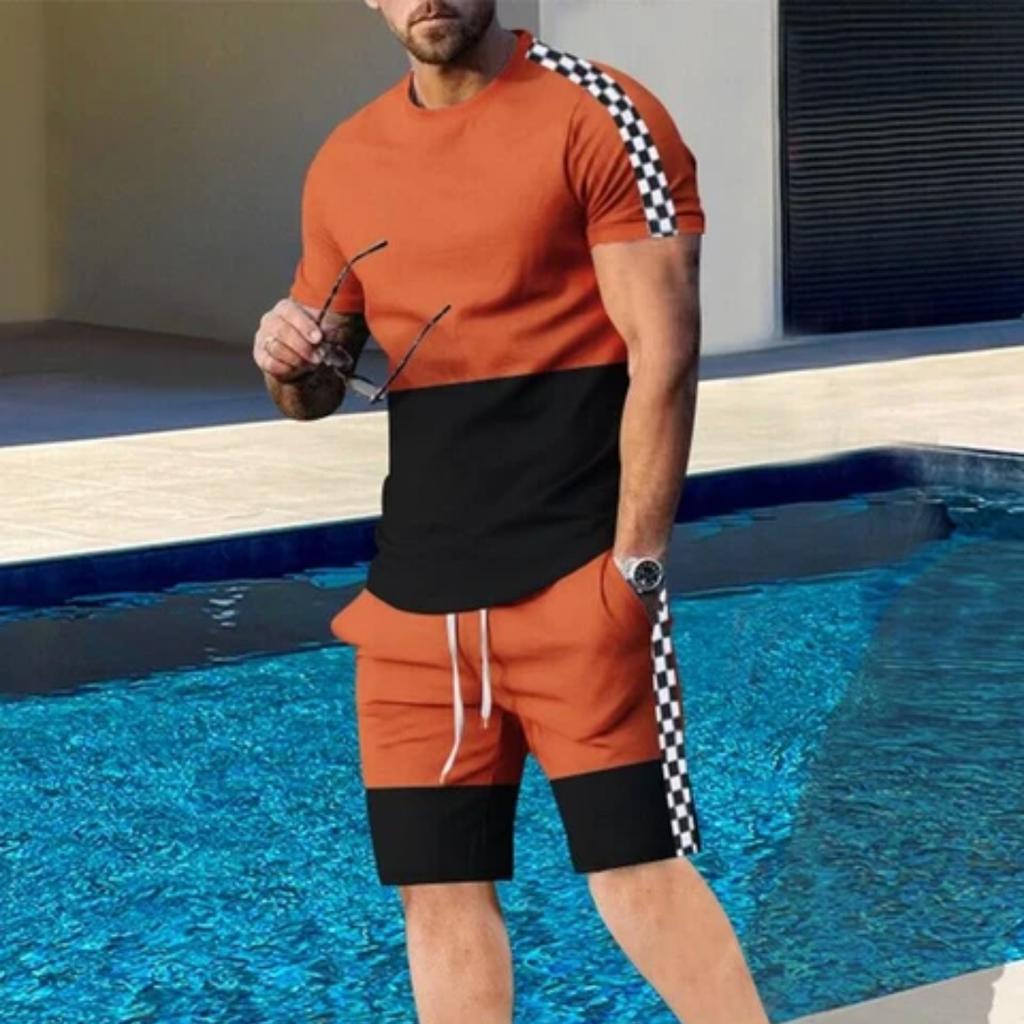Hawaïs Heren T-shirt Casual Pak Zomer Korte Mouw Korte Broek Een Set Straatkleding Strandbroek Met Een Top Simpel Pak Voor Mannen