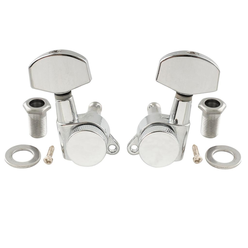 Musiclily Pro Guitar Locking Tuners for Electric and Acoustic Chrome 3-on-3 Guitars,