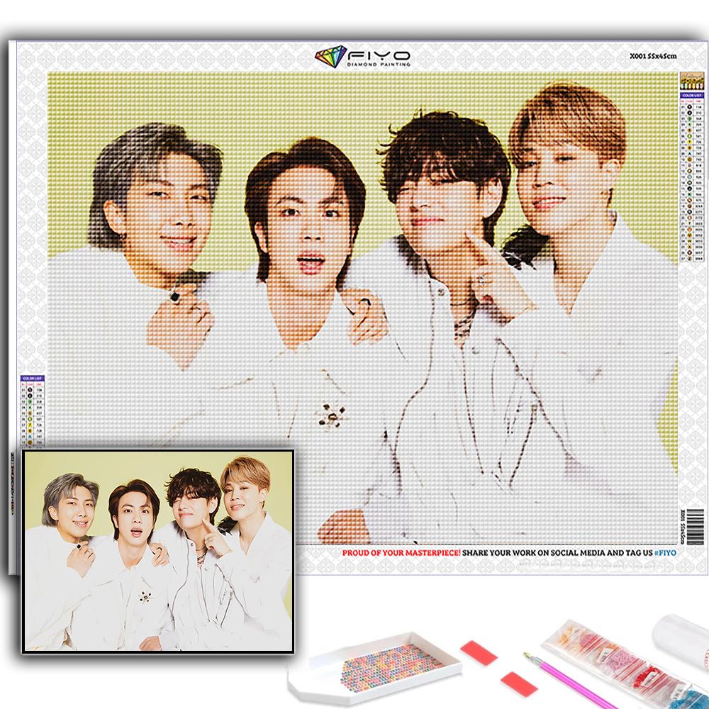 5D DIY Diamond Painting Cross Stitch Korean Boy Group Diamond Embroidery Mosaic Wall Art Home Decoration