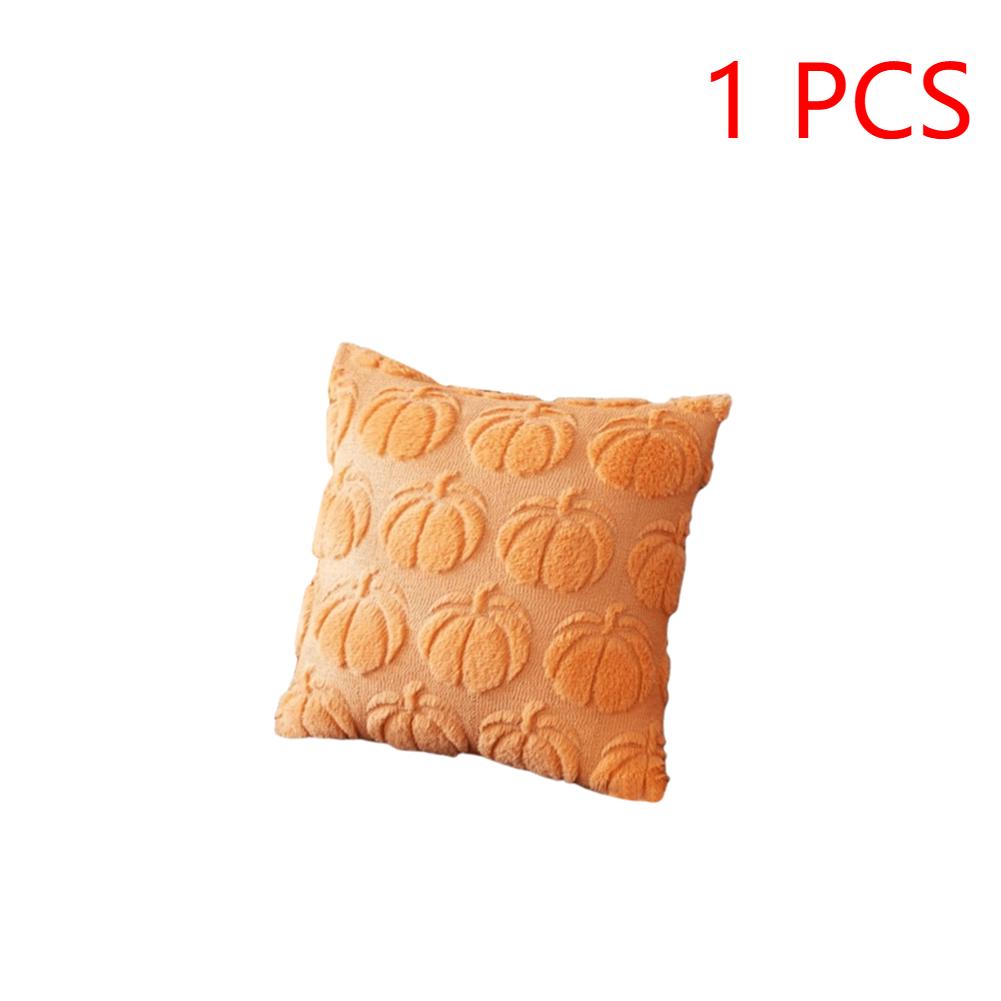1-10Pcs 45x45CM Pumpkin Fall Decorative Throw Pillow Covers Soft Autumn Plush Accent Couch Cushion Cases for Halloween Decor
