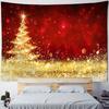 Christmas tree tapestry, Christmas fireplace, holiday decoration wall hanging, living room, bedroom, dormitory background poster