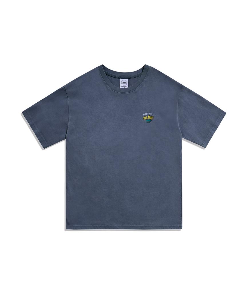 MINIMALPROJECT Sunflower Blooming Pigment Short Sleeve T-Shirt Mst184 [Lightnavy]