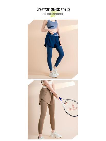 Nodin High-Waisted Colorblock Yoga Pants - Quick-Drying, Anti-Exposure, Elastic Tummy Control Fitness Leggings