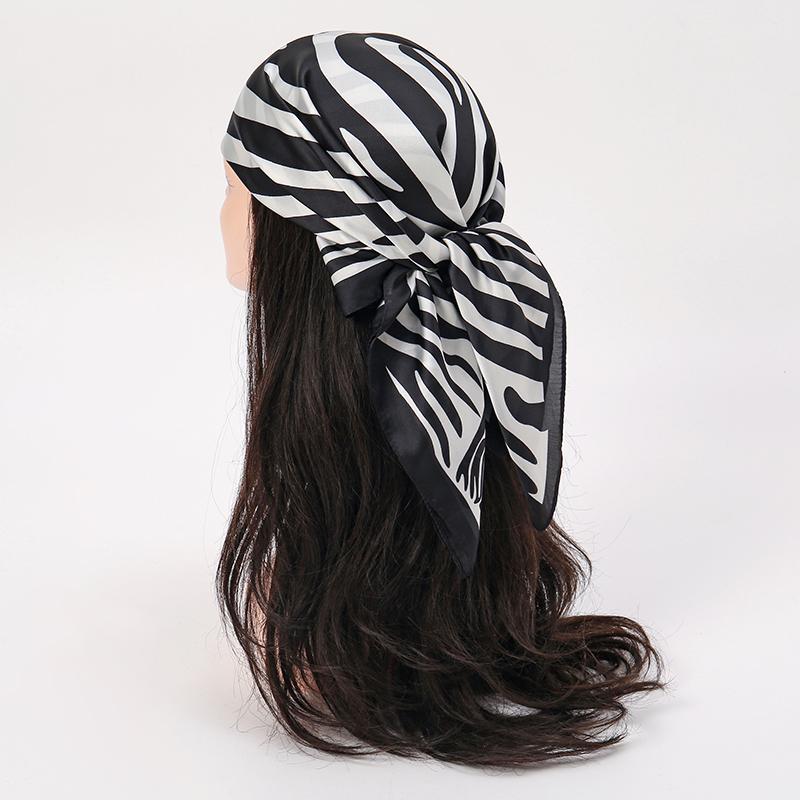 Beach Hijab Stoles Silk Scarf for Women Flower Print Square Shawl Wraps Echarpe Neck Tie Female Hair Band Headkerchief