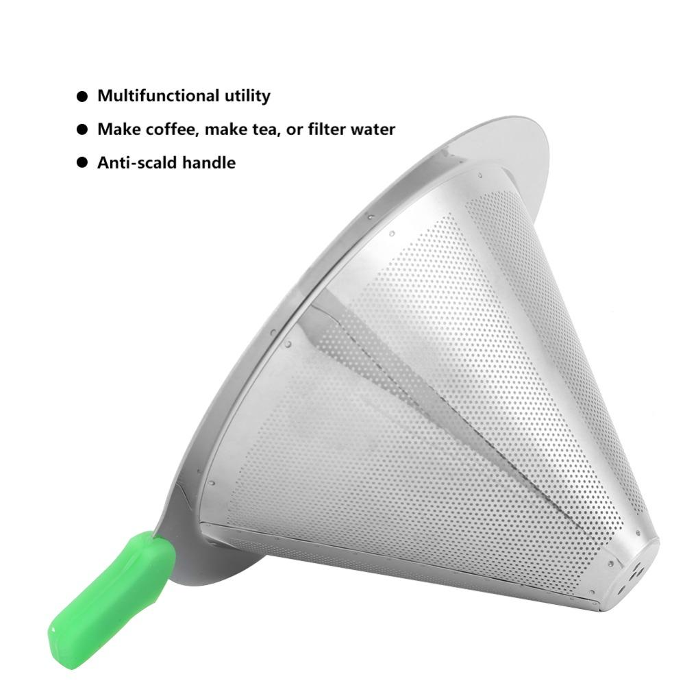 Double Layer Reusable Coffee Funnel Fine Mesh Drip Coffee Maker Pour Over Coffee Brewing