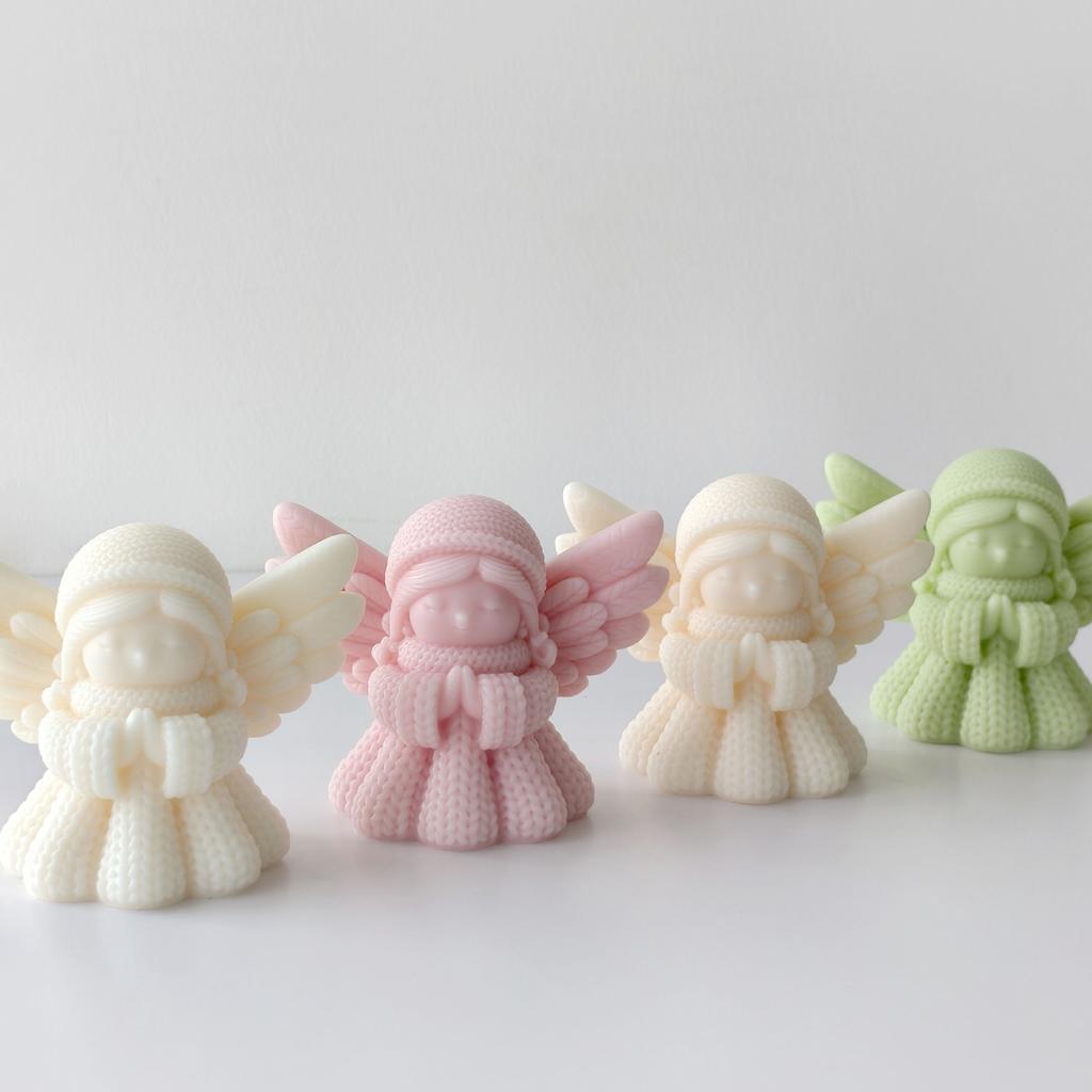 DIY Angel Girl Aroma Candle Silicone Mold Handmade Soap Gypsum Resin Mold Prayer Girl Home Decor Plaster Crafts Making Mould