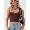 Women Y2k Sexy Casual Square Neck Slim Fit Sleeveless Cropped Tank Top