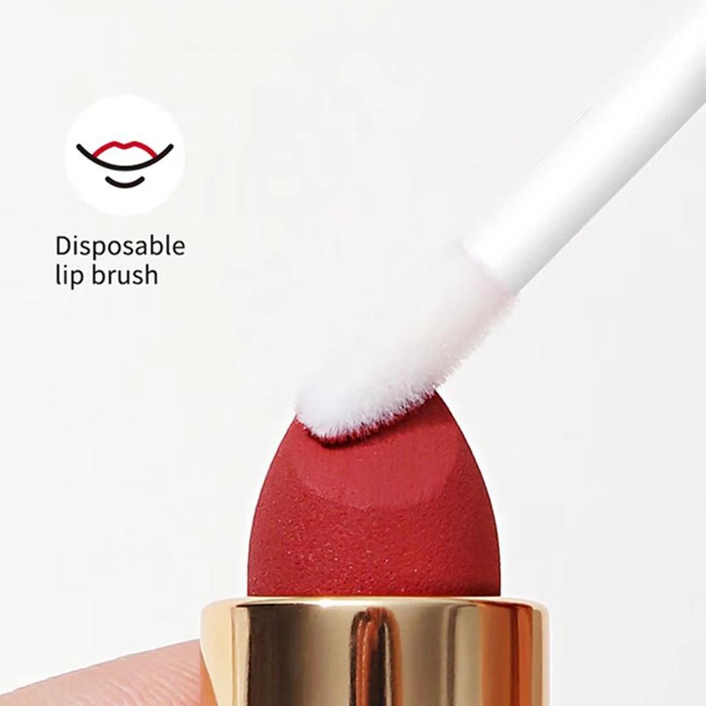 UPLUS Disposable Lip Brush Sticks, 50-Pack, Makeup Brushes, Mask Brushes, White