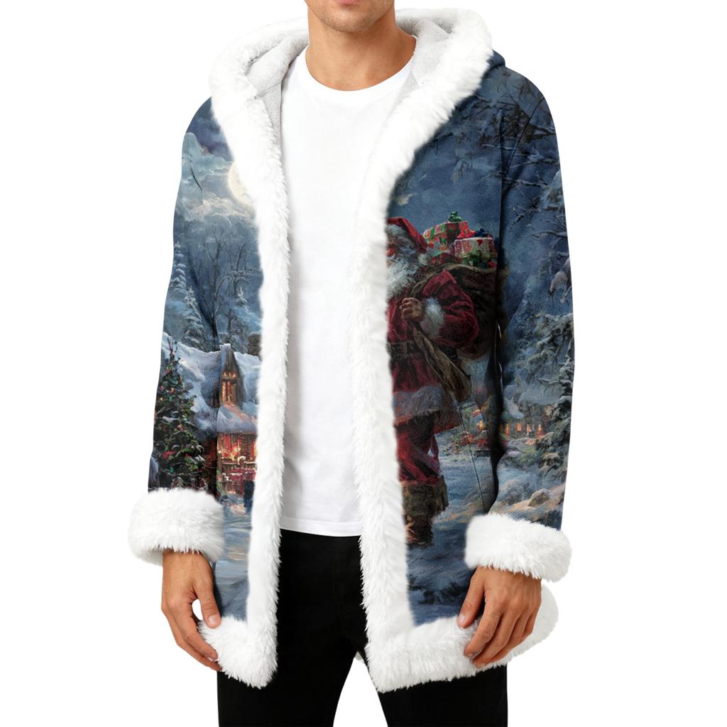 Pánská ležérní bunda s vánočním potiskem
