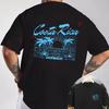 Costa Rica PURA VIDA Costa Rica Strand Kokospalme Vintage Motorrad Beidseitiger Aufdruck T-Shirt