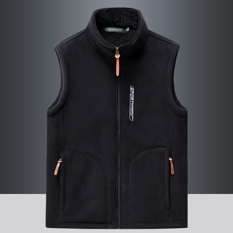 Men's Plus Velvet Outdoor Fleece Vest - Thickened Gilet for Autumn and Winter Sports, Casual Running, and Fishing