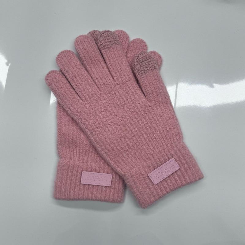 

Gloves women s winter velvet thickened touch screen riding electric car wool knitted gloves warm and cold riding gloves One Size