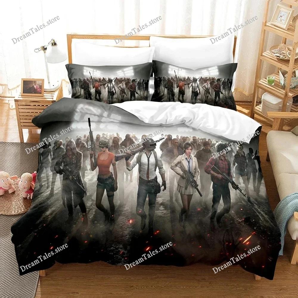 Spiel Battlegrounds PUBG Bettwäscheset Jungen Mädchen Twin Queen Size Bettbezug Kissenbezug Bett Kinder Erwachsene Heimtextilienextile741