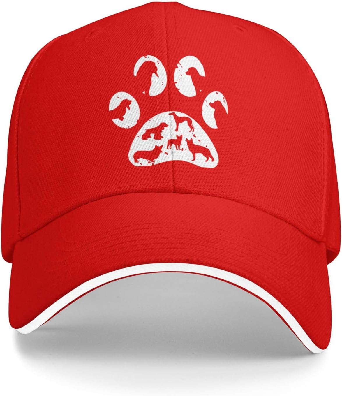 

Dog Paw Print Lovers Baseball Cap Polyester Casual Adjustable Outdoor Dad Hat for Adults One Size