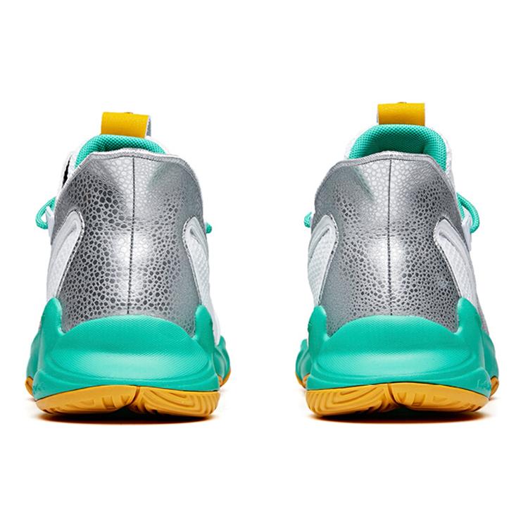 Anta Player 2 Cushioning Slip Resistant Abrasion Resistant Mid top Basketball Shoes Men's White Green 11941662S-2