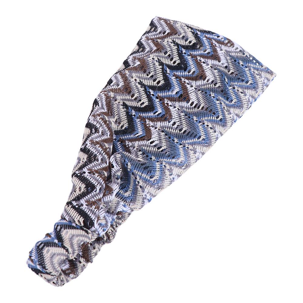 Non Slip Lace Hairbands Colorful Wide Side Head Wrap Sweet Wave Mesh Headband  Female/Girls