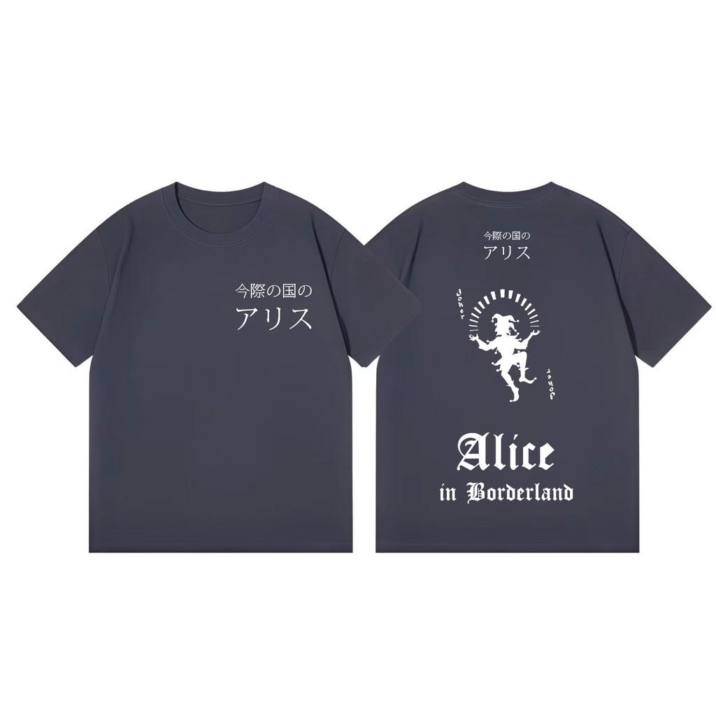 TV-Serie Alice in Borderland Print T-Shirt Hohe Qualität Mode Übergroße T-Shirts Herren Damen Lässig Baumwolle Kurzarm T-Shirt