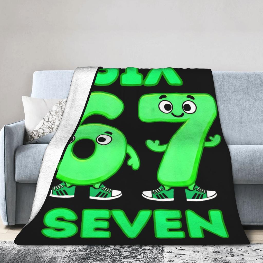 67 Six Seven 6-7 Funny Italian Brainrot Blanket Super Soft Cozy Throw Blankets for Sofa Multiple Sizes Throws And Blankets