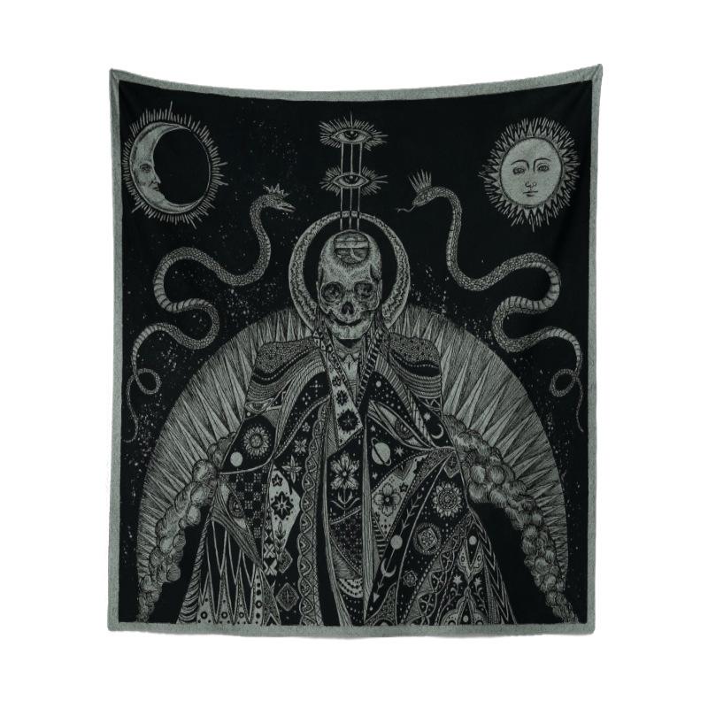 Bedroom Living Room Tapestry Horror Skull Tapestry Halloween Black and White Ghost Tapestry Tapestry Home Decor