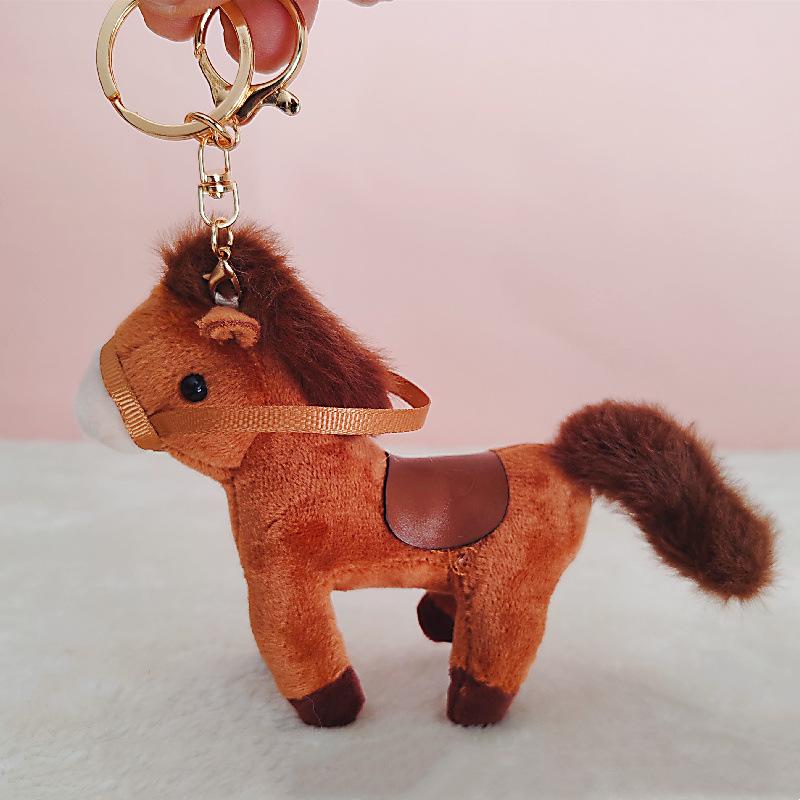 Pingente de boneca pônei fofo boneca capivara de pelúcia pingente de bolsa animal da floresta chaveiro mascote cavalo