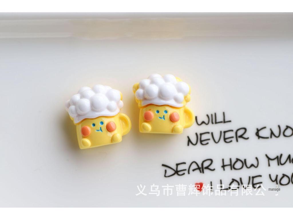 Lipici cremos cu desene animate Blush pentru bijuterii DIY lucrate manual - Temă hamburger și cartofi prăjiți