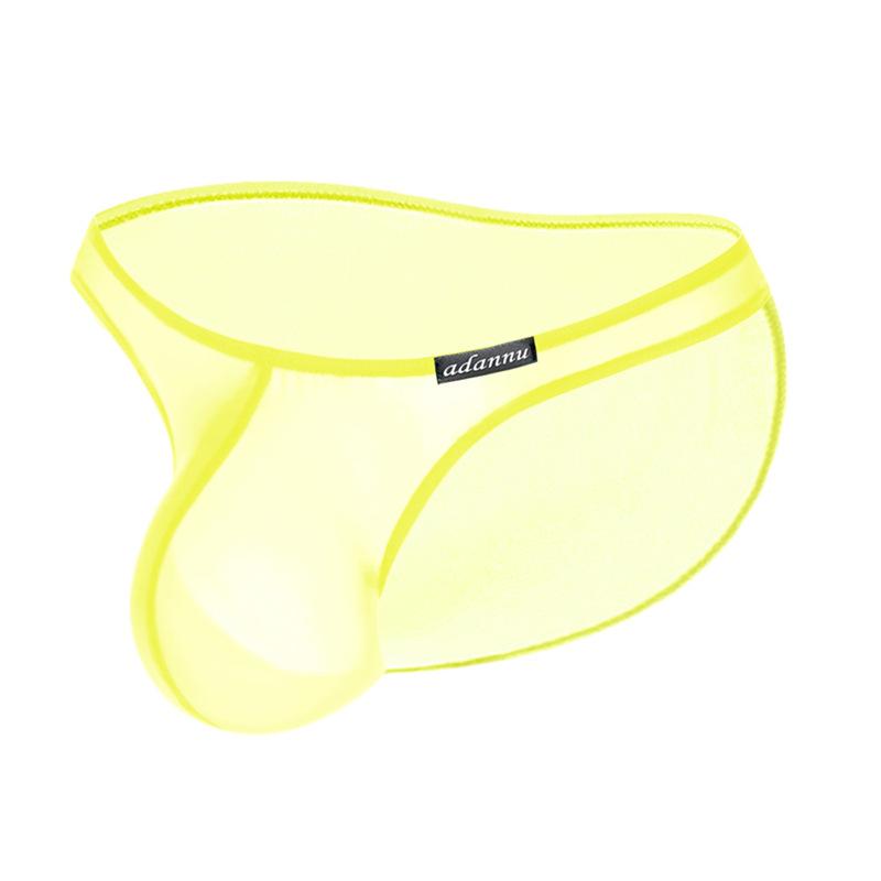 Men Erotic Clothing Men Bikini Briefs Transparent Gay Sexy Underwear Soft Ice Silk Low Waist Mens Panties Breathable Quick Drying Sports Brief AD782