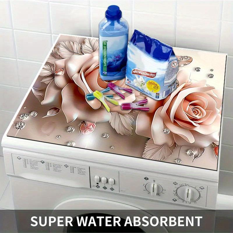 1Pcs Rubber Drying Mat With Floral Print For Coffee Shop Restaurant Kitchen Carpet Tableware Durable Diatom Mud Table Mat Pet Mat Coffeeware