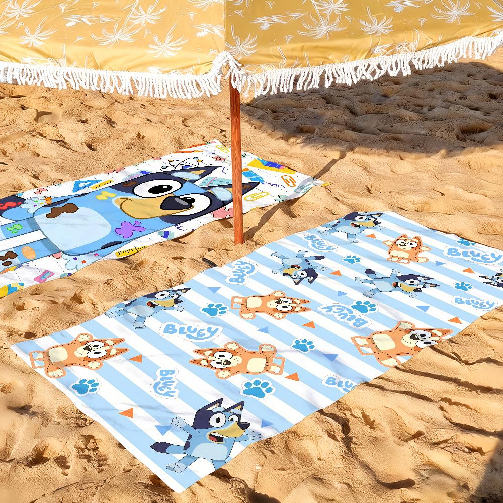 Cartoon cute B-Bluey Towel Drying Bath Towel Applicable To Light Swimming Camping Yoga Beach Out